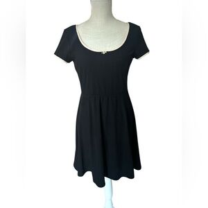 Black Fit and Flare Mini Dress Scoop Neck- XL-youth